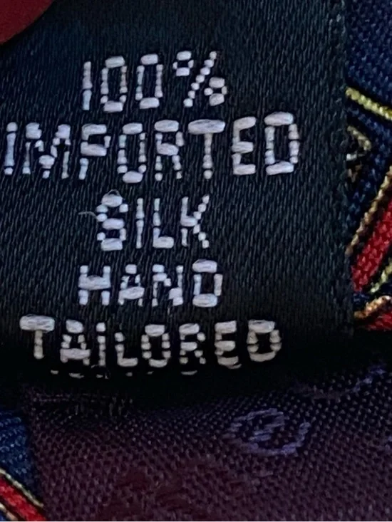 Equestrian Silk Tie Hand Tailored Stirrups Navy Blue Red Necktie Horses Preppy - Picture 9 of 13